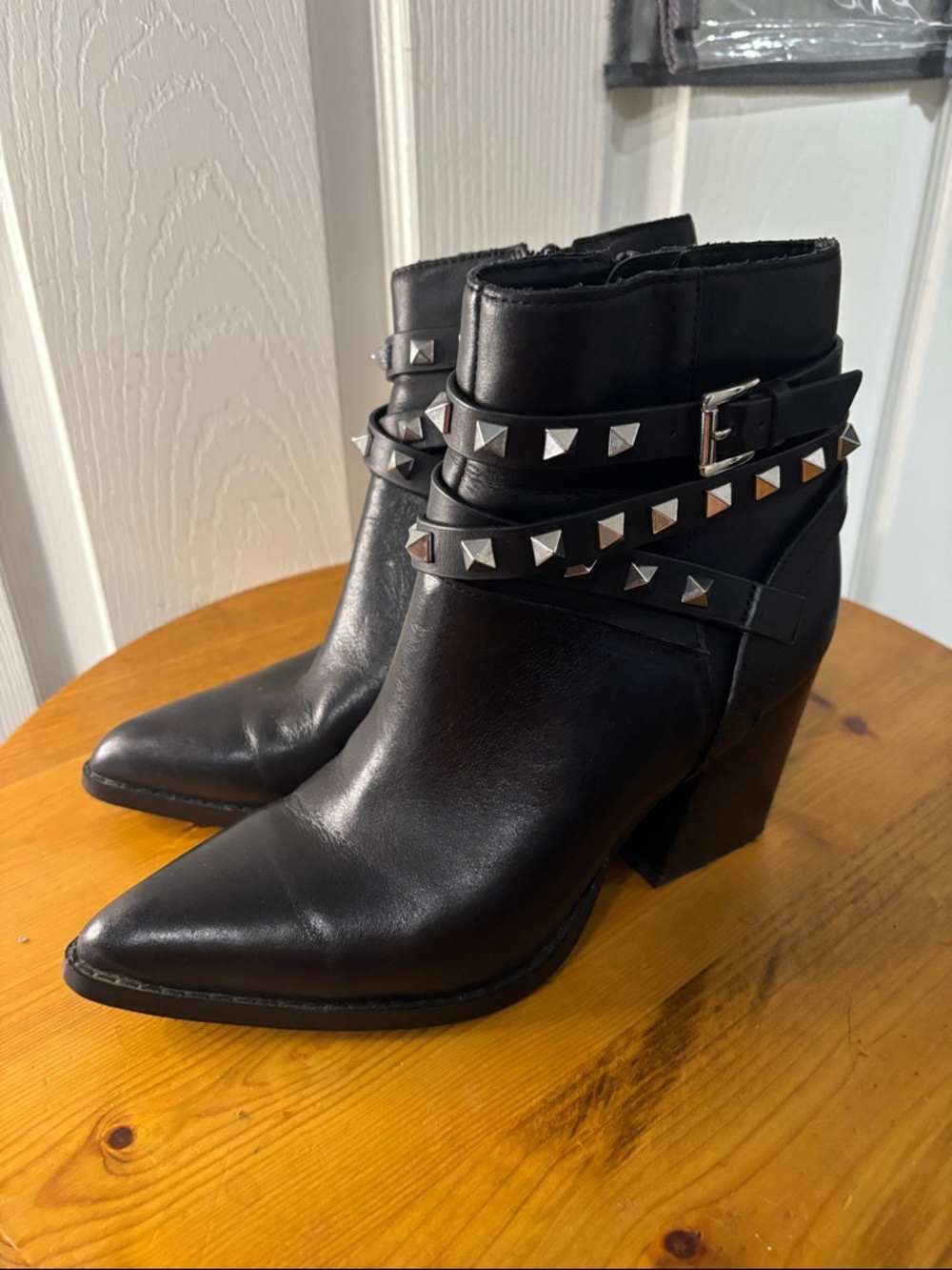 Steve Madden Black Studded Ankle Boots 6.5